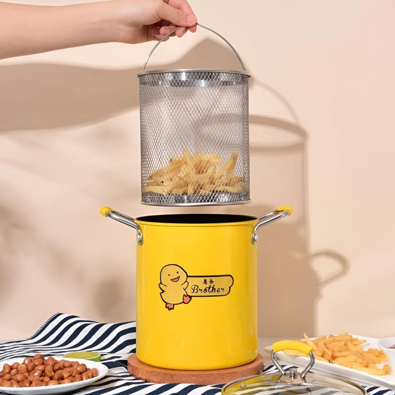 Deep Fryer - 3L Capacity with Tempered Glass Lid and Stainless Steel Handles for Comfortable Cooking and Versatile Uses for Fries and Chicken - Image 4