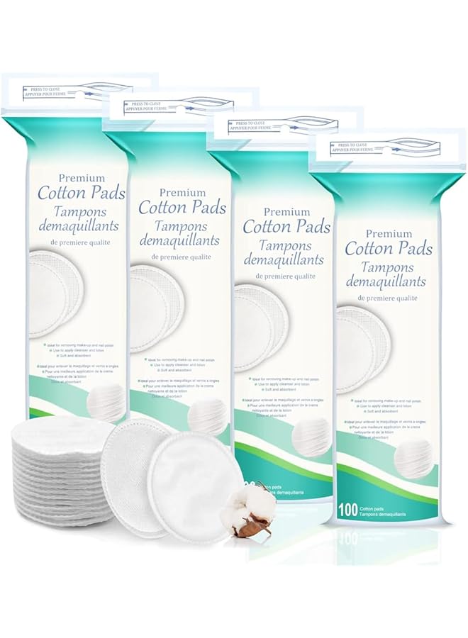 YARDHOBI Pure And Natural Stitched Cotton Rounds For Face Makeup Remover Pads Premium For Removing Makeup Nail Polish And Cleansing Face Hypoallergenic (Pack Of 4) - Image 1