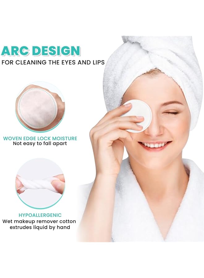 YARDHOBI Pure And Natural Stitched Cotton Rounds For Face Makeup Remover Pads Premium For Removing Makeup Nail Polish And Cleansing Face Hypoallergenic (Pack Of 4) - Image 3