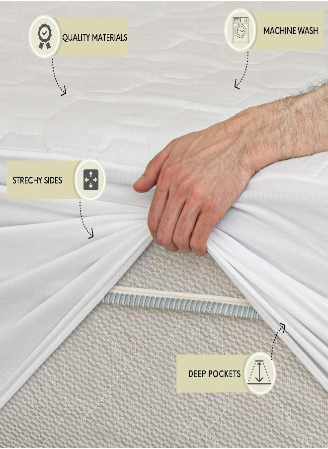 THE GRAND - The Grand Twin Mattress Pads Fitted - Only Quality Fabrics Used, Breathable and Quilted Mattress Cover, Ideal for Daybed Mattresses (Twin - 39x75) Deep Pockets Stretches to 14 Inches - Image 1