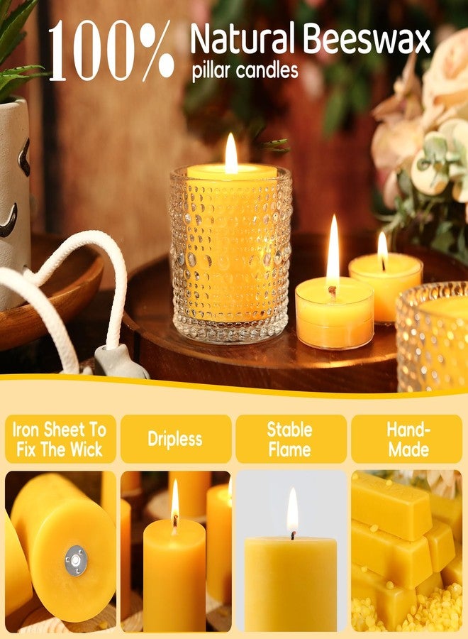 MAKALONE 4 Pack Natural Beeswax Pillar Candles,2x2in 100% Pure Beeswax Candles-80 Hours Long Burning,Unscented Bees Wax Candles for Home,Prayer,Emergency,Dripless Smokeless Organic Pillar Candles Bluk - Image 5