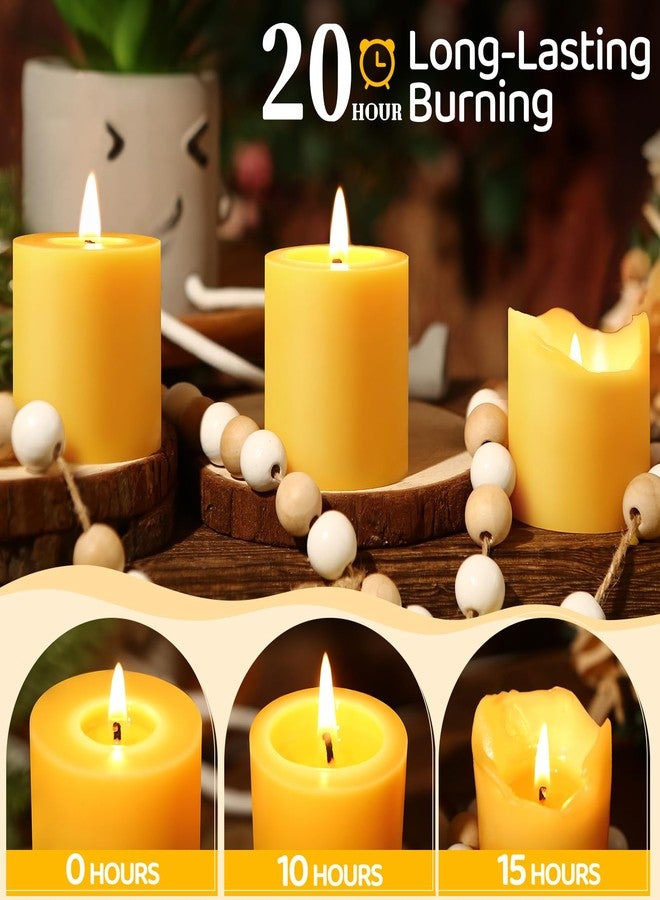 MAKALONE 4 Pack Natural Beeswax Pillar Candles,2x2in 100% Pure Beeswax Candles-80 Hours Long Burning,Unscented Bees Wax Candles for Home,Prayer,Emergency,Dripless Smokeless Organic Pillar Candles Bluk - Image 3