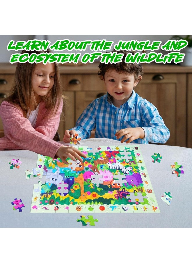 VGRASSP 70 Pcs Wildlife Themed Interlocking Jungle and Animal Puzzle Toy - Search, Find and Connect Educational, Challenging & Brain Booster Jigsaw Puzzle for Kids, Boys and Girls - Image 4