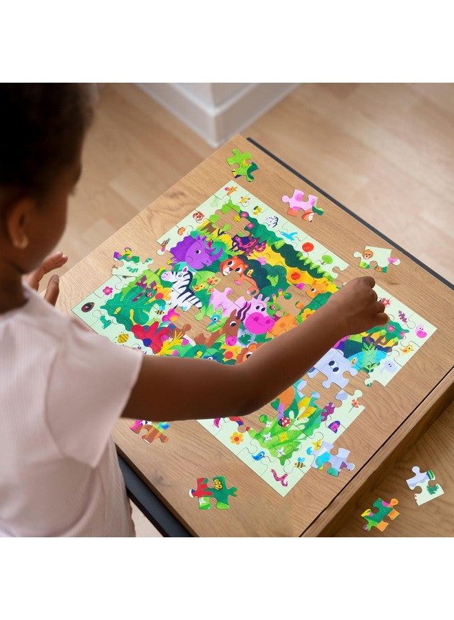 VGRASSP 70 Pcs Wildlife Themed Interlocking Jungle and Animal Puzzle Toy - Search, Find and Connect Educational, Challenging & Brain Booster Jigsaw Puzzle for Kids, Boys and Girls - Image 5