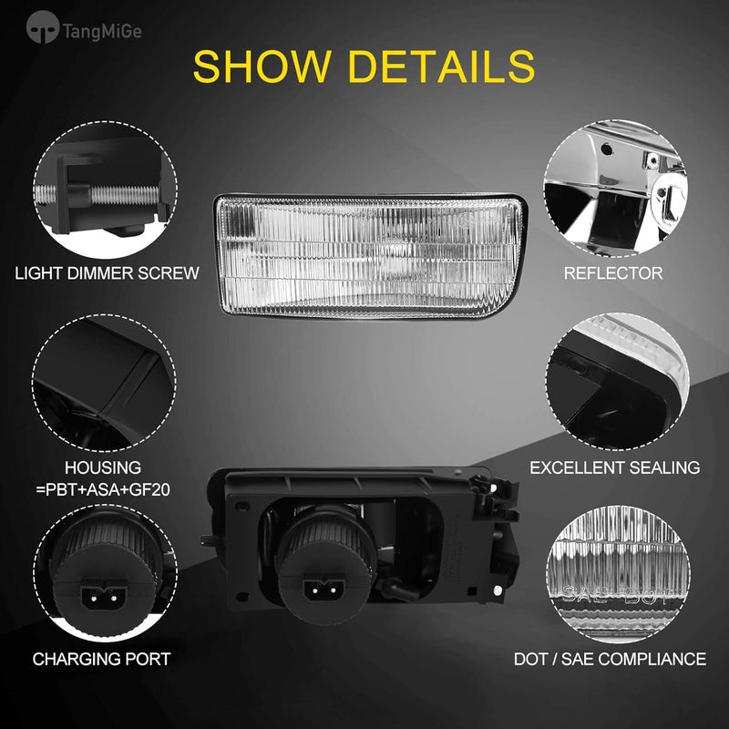 TangMiGe Fog Lights for 1992-1999 BMW E36 3 Series - Clear Lens with H1 Bulbs - Image 4