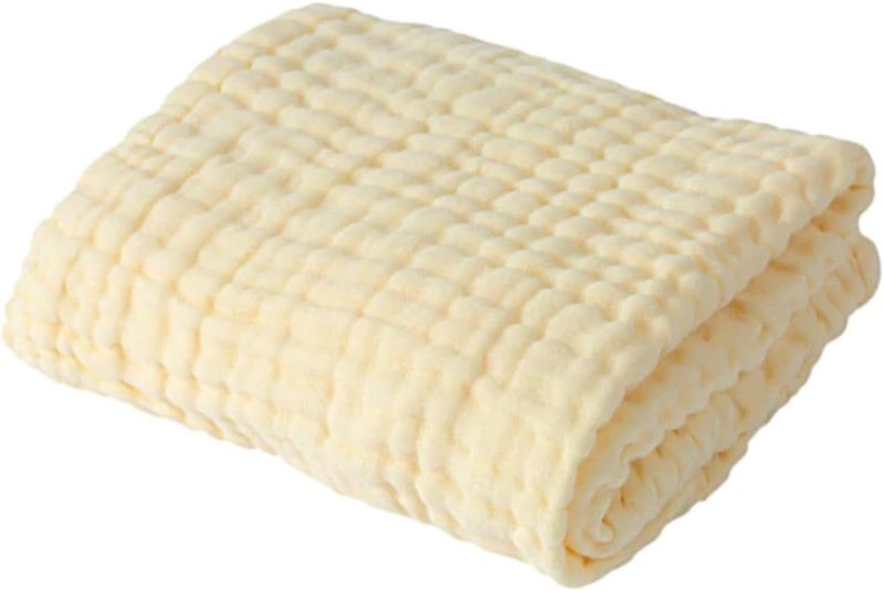 Anvi Baby Organic 6 Layered Muslin Bath Towel - Lemon - Image 1