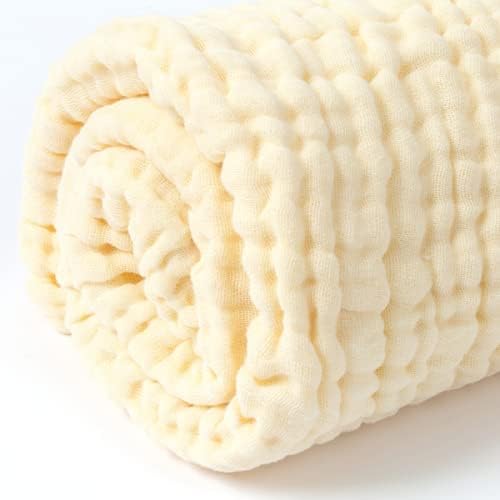Anvi Baby Organic 6 Layered Muslin Bath Towel - Lemon - Image 2