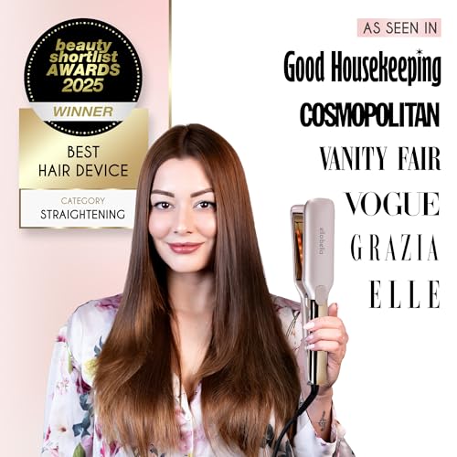 ELLA BELLA® Titanium Flat Iron Hair Straightener (with Infrared) • Professional Straightening Iron • Digital Display to Accurately Control Temperature • As Featured in Good Housekeeping - Image 2