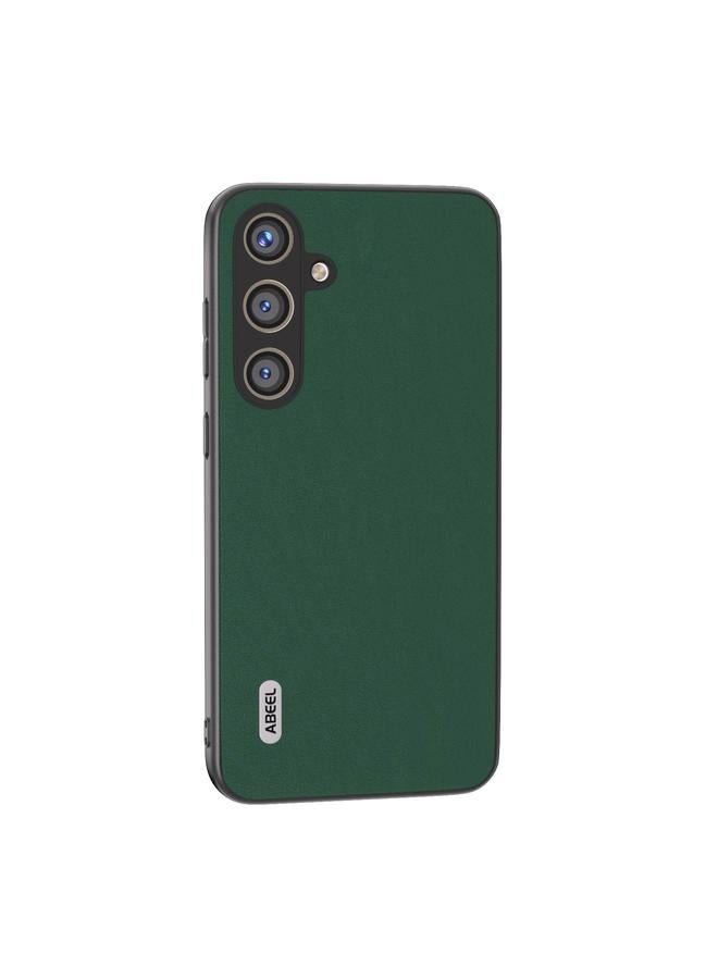 erorex Case For Samsung Galaxy S24 5G ABEEL Genuine Leather Silky Soft Black Edge Phone Case - Image 3