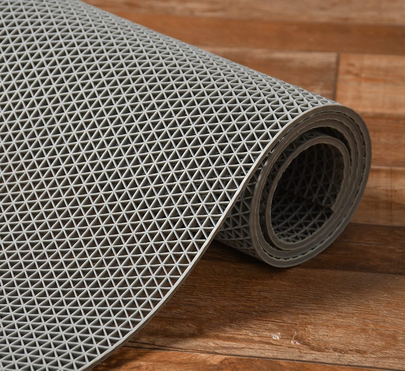 Prisha Cart Rubber Anti Skid & Multipurpose Bathroom Mat | Shower Mat | Carpet | Rugs | Rainmat | Swimming Pool Mat || (Grey, 2x4 Feet) - Image 1