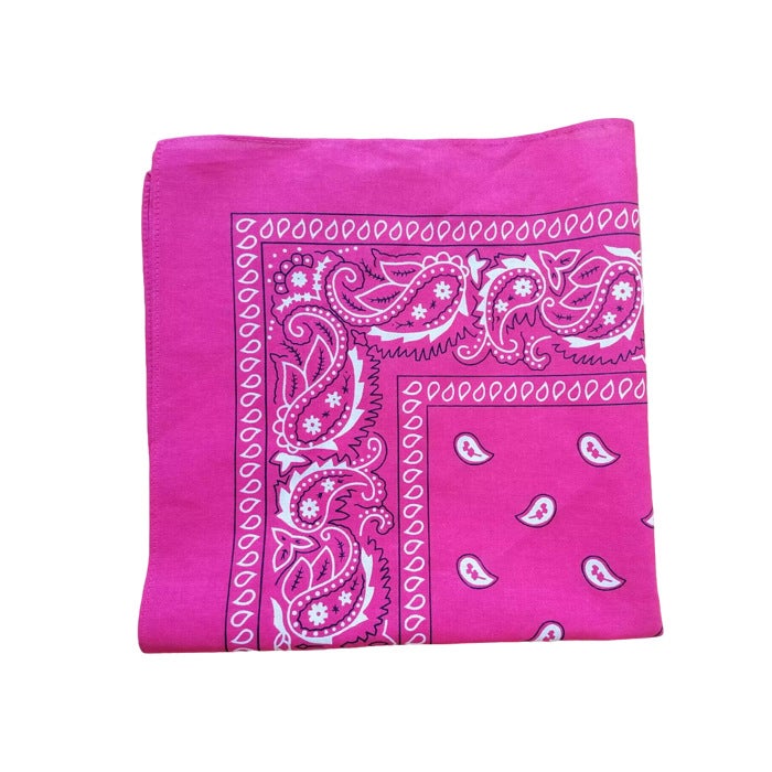 Cotton 74GSM Paisley Bandana HipHop Unisex Rose (cotton 90GSM) 