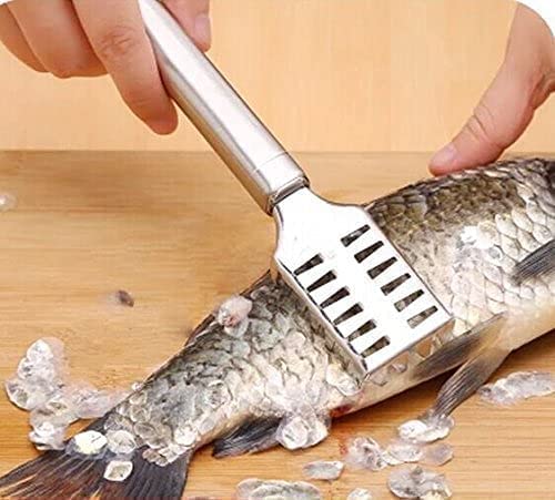 PUTHAK Fish Scale Scraper Fish Scaler Sawtooth Scale Descaler Scraper Cleaner Fish Scales Brush Shaver Remover Scale Knife Peeler Skin Peeler Fish Tools - Image 1