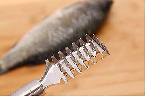 PUTHAK Fish Scale Scraper Fish Scaler Sawtooth Scale Descaler Scraper Cleaner Fish Scales Brush Shaver Remover Scale Knife Peeler Skin Peeler Fish Tools - Image 3