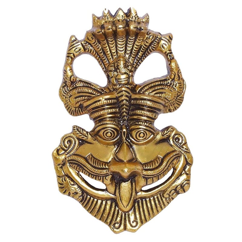 Effigy onlinehub Effigy onlinehub Metal Nazar BattuKeertimukh for Wall ShowpieceWall Hanging Nazar BattuBhootMahakal Face for Home Vastu Feng ShuiNazar Suraksha Kawach Mask for Evil Eye Protector for Home - Image 1