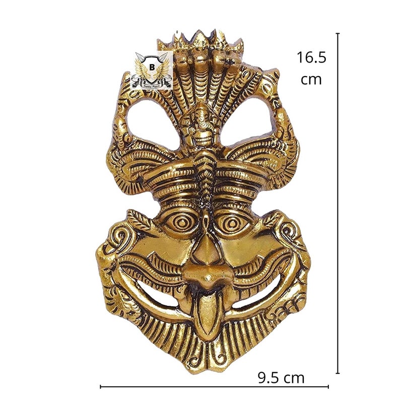 Effigy onlinehub Effigy onlinehub Metal Nazar BattuKeertimukh for Wall ShowpieceWall Hanging Nazar BattuBhootMahakal Face for Home Vastu Feng ShuiNazar Suraksha Kawach Mask for Evil Eye Protector for Home - Image 3