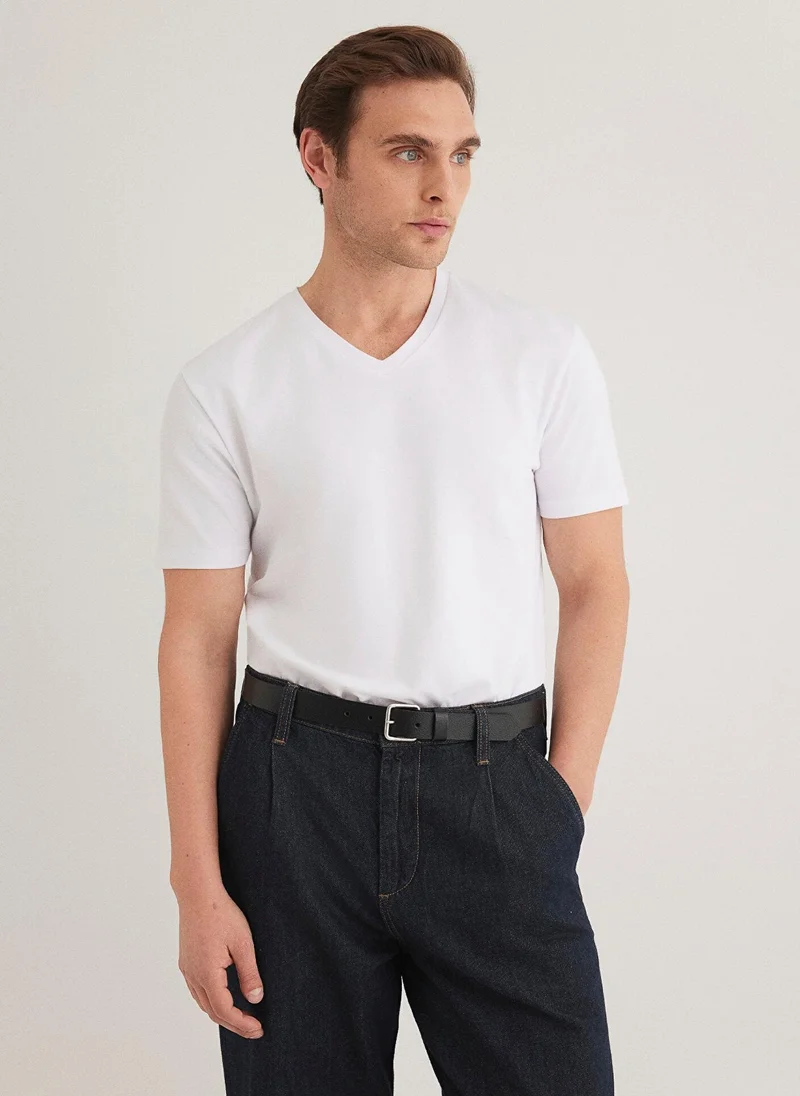 Mavi Stretch V Neck T-shirt