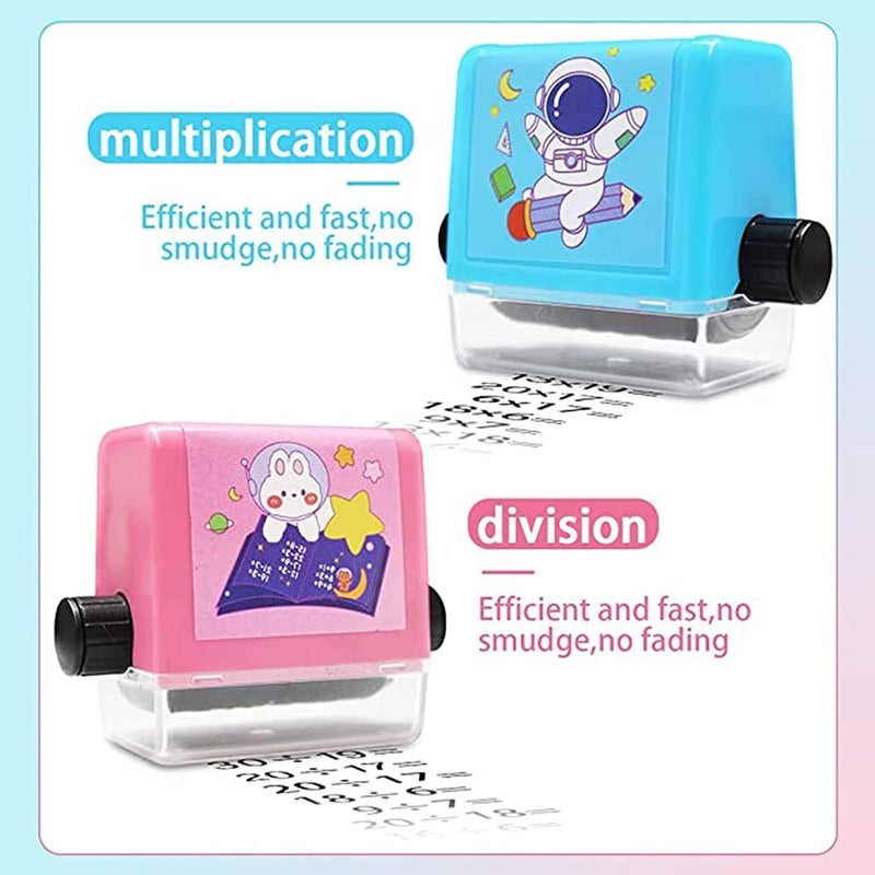 OneNine Math Roller Stamp for Kids, 2pcs Reusable Multiply and Division Seal Arithmetic Artifact Teaching Stamps Within 100 Math Practice Questions Learning Toy for Preschool Kindergarten Home School - Image 5