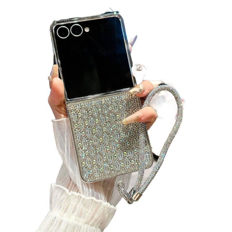 غطاء واقي | مقاوم للصدمات لـ Samsung Galaxy Z Flip 5 | حماية من السقوط | Electroplated Silver | PC - Image 1