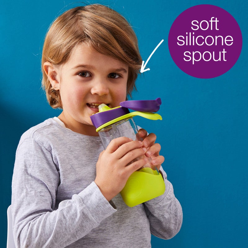 B.Box Sport Spout Drink Bottle for Kids | Easy-Flow Silicone Spout | Leakproof Push Button Lid | Ergonomic Triangle Grip | BPA-Free Tritan™ Water Bottle | 15.2 fl oz | 450ml-Strawberry Shake - Image 3