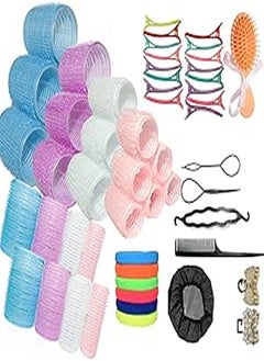Generic SUPPLIESGRID Hair Rollers Set 61 Pcs, 32 Hair Curler For Long & Short Hairs,16 Duckbill Clips, 4 Comb Set, Hair Clips, 1 Storage Bag 