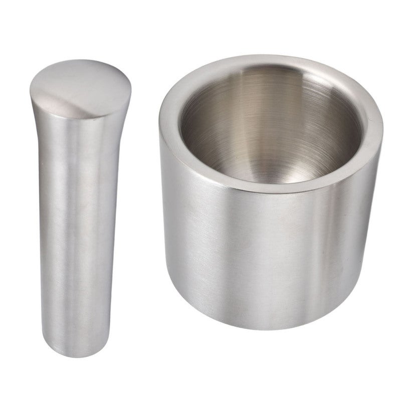 Stainless Steel Mortar Pestle: 304 Stainless Steel Dual Structure - Silent Non-Slip Easy Clean Spice Grinder for Home Kitchen Herb Nut Seasoning Grinding - Image 2