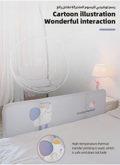 MIXDE Bed Rails Guard, Collapsible Baby Side Bed Rail, Installation-free Kids' Safety Bed Fence, Upgraded Adjustable Height Barrier, Foldable Safeguard Protector for Queen King Twin Bed, 120cm  - Image 2