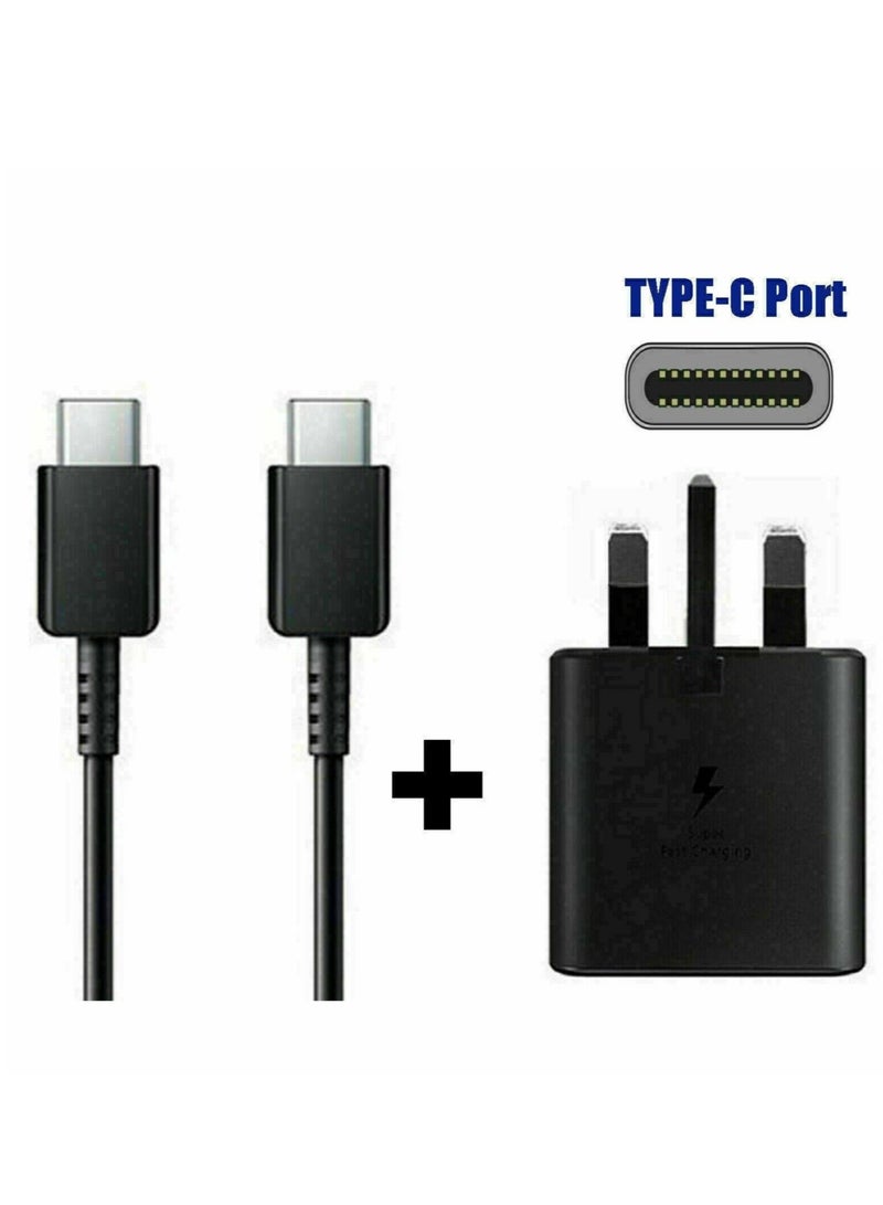 compatible Samsung 45W USB Type C UK Travel Adaptor with Cable, EP-TA845XBEGGB, BlackSamsung Original 45W Fast Charging USB-C Mobile Phone Mains Plug/Wall Charger, Genuine Samsung Charger Compatible w - Image 3