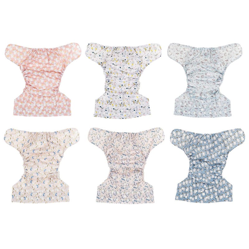Simple Being Reusable Cloth Diapers, Double Gusset, One Size Adjustable, Washable Soft Absorbent, Waterproof Cover, Eco-Friendly Unisex Baby Girl Boy, six 4-Layers Microfiber Inserts (Unicorns) - Image 4