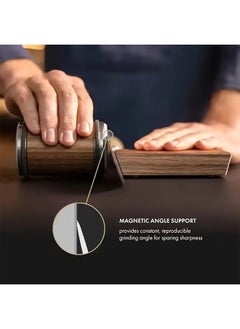 Hihonor Rolling Knife Sharpener Tool, Roller Edge Countertop Knife Sharpener Kit Set, Industrial Diamond Kitchen Knife Stone Set for Steel of Any Hardness and Two Grinding Angles of 15° and 20°, Brown  - Image 3
