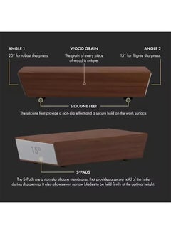 Hihonor Rolling Knife Sharpener Tool, Roller Edge Countertop Knife Sharpener Kit Set, Industrial Diamond Kitchen Knife Stone Set for Steel of Any Hardness and Two Grinding Angles of 15° and 20°, Brown  - Image 4
