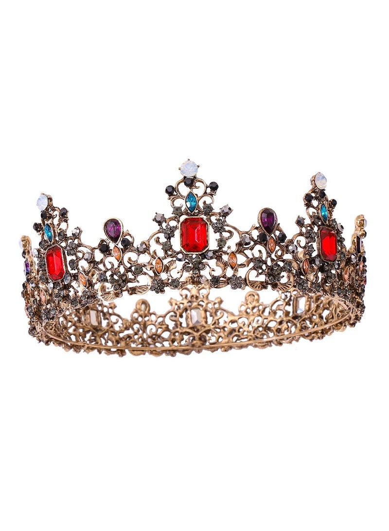 Jeweled Baroque Queen Crown - Rhinestone Wedding Crowns and Tiaras for Women, Gemstones,Victoria - Image 1