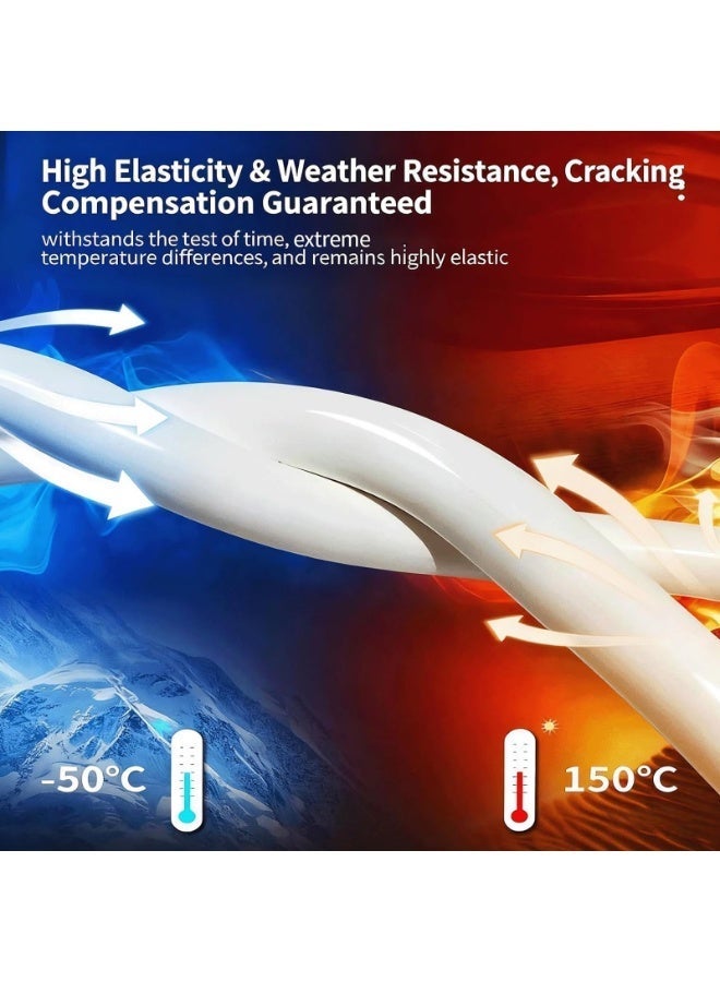 2 Pack 9900 Black Silicone Sealant Paste with 3 Brushes, Waterproof & Weatherproof Caulk, -50°C to 150°C Temperature Resistant, UV Resistant High Elasticity Crack Repair Adhesive, Smooth Finish Sealant for Roof Window Door Bathroom DIY Repair - Image 2