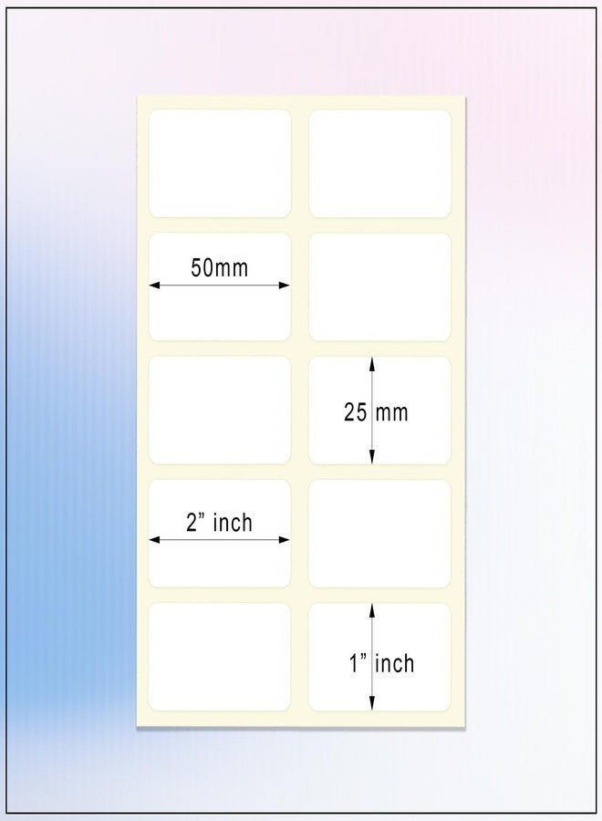 GLUN 200 Labels Sticker Non-Tearable White Vinyl Glossy Label, 25 X 50 Mm Size Printable Label Pack of 200 Stickers - Image 3