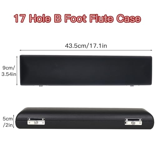 Cheerock 17 Hole B Foot Flute Case Portable PU Leather Hard Shell Flute Box Protective Storage Case Cover for 17 Hole Flute Ideal Gift for Beginner Students Flute Players and Musicians - Image 3
