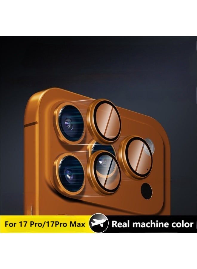 Camera Lens Glass Protector With Ring For iPhone 17 Pro Max/17 Pro - Orange - Image 2
