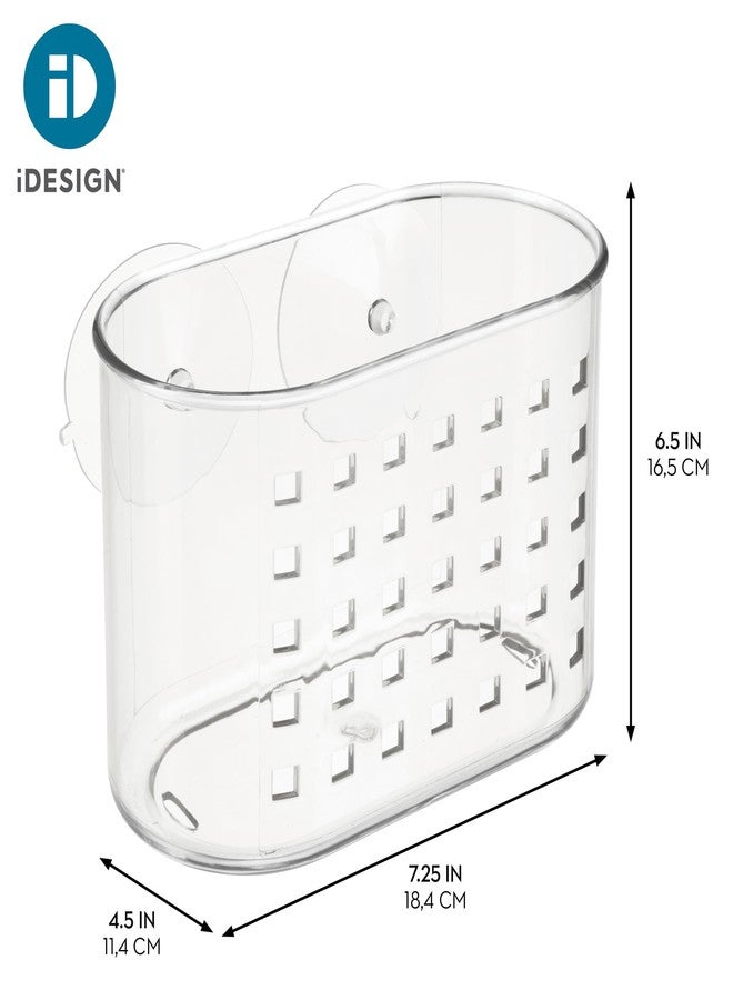 iDesign Small Suction Shower Basket for Bathroom Storage - Set of 2 - Clear - Made in USA - Image 4