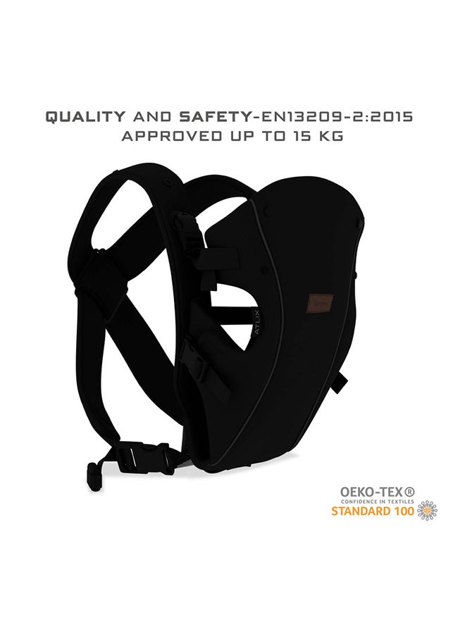 neobreez ATLIX 3-in-1 Baby Carrier for Newborns To Toddler, Head Support, Extra Soft And Ergonomic, Detachable Privacy Hood And Saliva Cotton Bib, Lightweight Front And Back Backpack Infant Carrier, 8-33lbs, 3-15kg  - Image 3