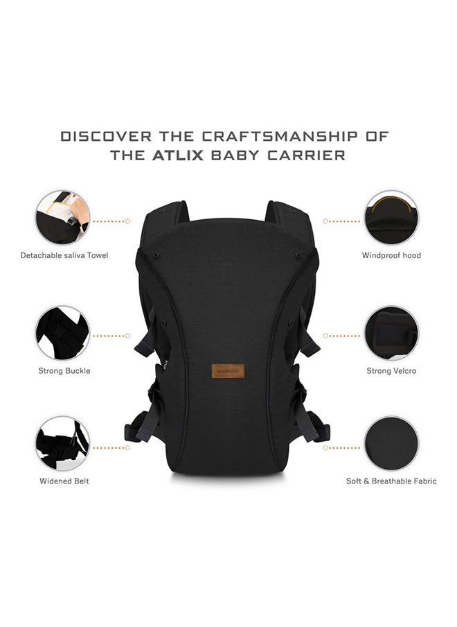 neobreez ATLIX 3-in-1 Baby Carrier for Newborns To Toddler, Head Support, Extra Soft And Ergonomic, Detachable Privacy Hood And Saliva Cotton Bib, Lightweight Front And Back Backpack Infant Carrier, 8-33lbs, 3-15kg  - Image 2