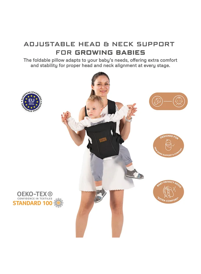 neobreez ATLIX 3-in-1 Convertible Adjustable Wrap Baby Carrier for Newborns To Toddler,  Extra Soft&Ergonomic Baby Wrap with Head Support, Detachable Privacy Hood&Saliva Bib, Infant Carrier, 8-33lbs, 3-15kg