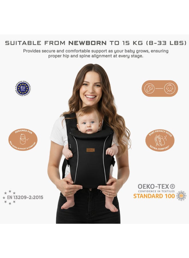 نيوبريز حمالة أطفال قابلة للتحويل والتعديل من أتلِكس بثلاث طرق لحمل الأطفال حديثي الولادة حتى عمر سنتين، مع دعم للرأس وغطاء خصوصية ومنشفة لعاب، لحمل الرضع من . إلى  كجم - Image 4