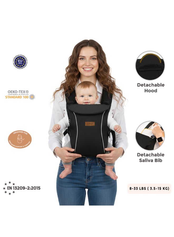 نيوبريز حمالة أطفال قابلة للتحويل والتعديل من أتلِكس بثلاث طرق لحمل الأطفال حديثي الولادة حتى عمر سنتين، مع دعم للرأس وغطاء خصوصية ومنشفة لعاب، لحمل الرضع من . إلى  كجم - Image 3
