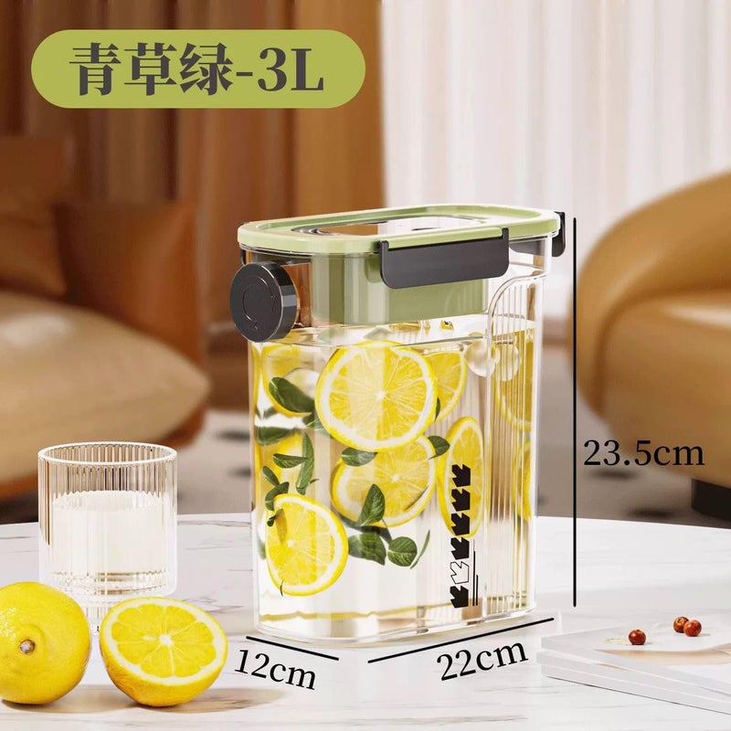 Generic Cereal And Legume Dispenser With Airtight Lid - Clear Kitchen Organizer Storage Container For Rice Beans Cereal - Versatile Ice Drink Dispenser (3L) - Image 1