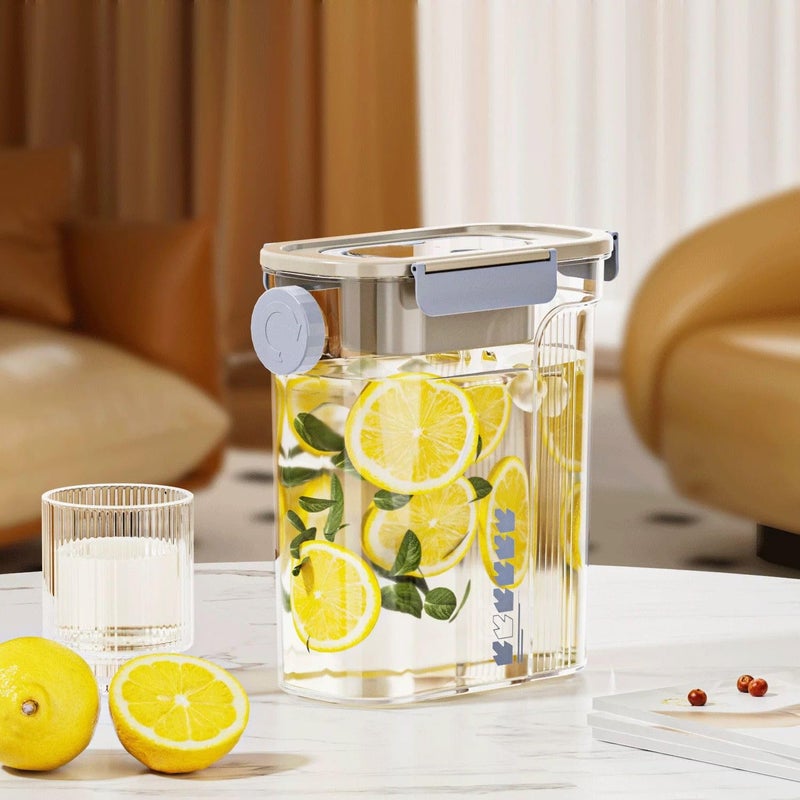Generic Cereal And Legume Dispenser With Airtight Lid - Clear Kitchen Organizer Storage Container For Rice Beans Cereal - Versatile Ice Drink Dispenser (3L) - Image 2