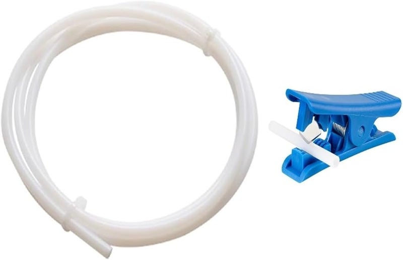 أبيض مع قاطع 1 متر أنبوب PTFE أنبوب 1 75 ملم تغذية خيوط لطابعة ثلاثية الأبعاد - Image 1