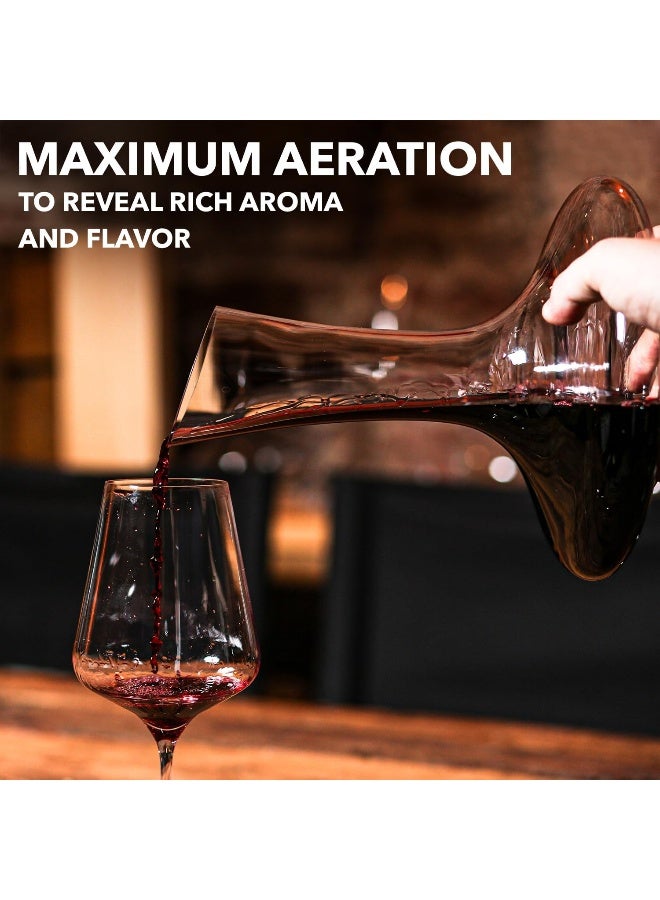 Le Chateau Wine Decanter - Hand-Blown Lead-Free Crystal Wine Carafe - Wine Decanter for Aerating Red Wine - Wine Accessories for a Bottle of Wine (750 ml) - Image 4