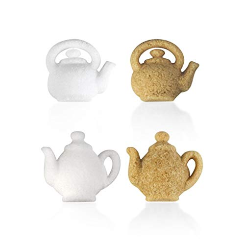 Canasuc Paris, A La Bonne Heure, Pur Sucre de Canne,"Window Gift Box" of 32 Assorted French Molded Teapot Sugar Pieces, White & Amber, 3.35 Oz - Image 4