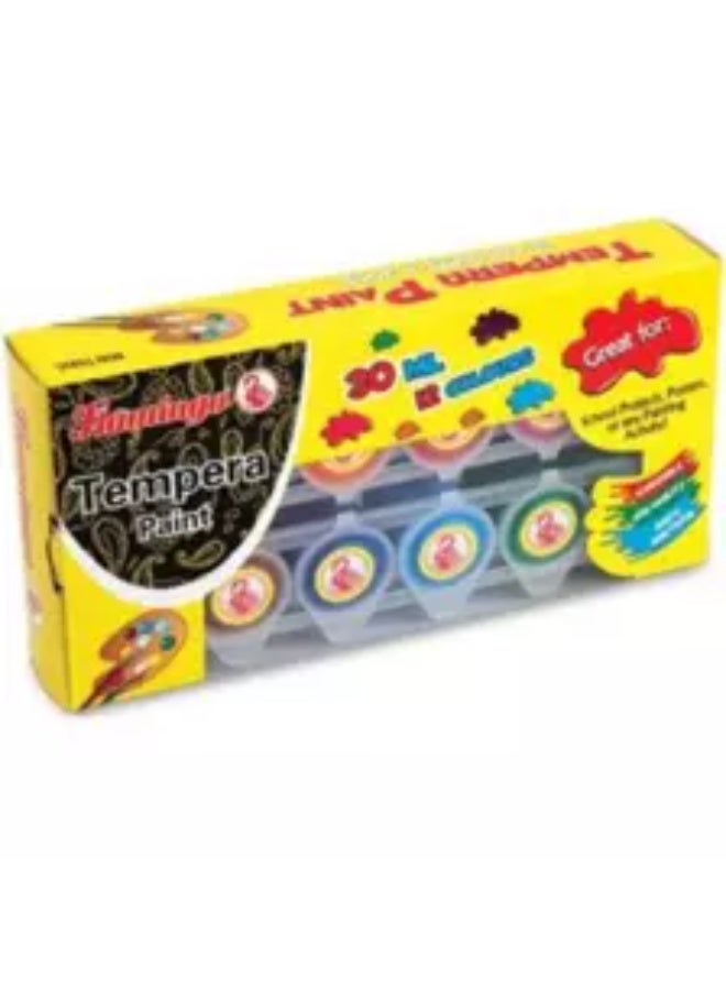 Flamingo 12 colours Tempera Washable Non Toxic High Quality Colours-30ml - Image 4