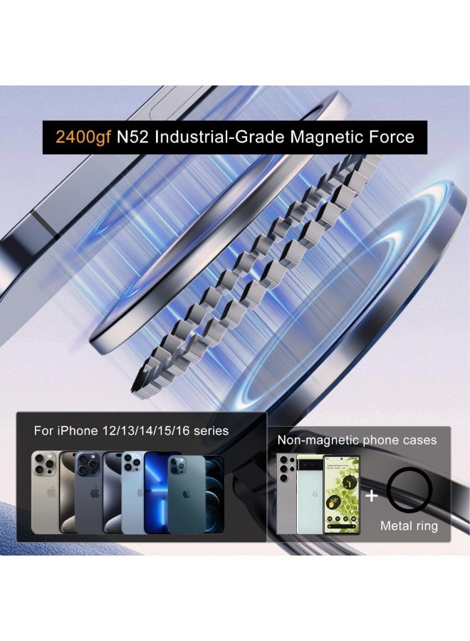 Vacuum Magnetic Phone Holder for Car, Portable Foldable Cell Phone Mount - Image 4