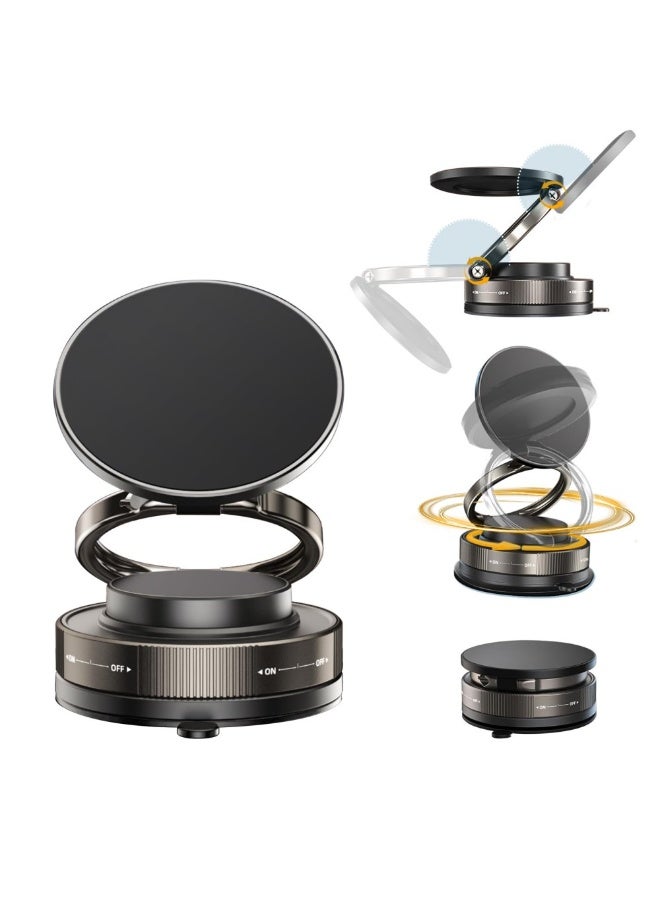 Vacuum Magnetic Phone Holder for Car, Portable Foldable Cell Phone Mount - Image 1