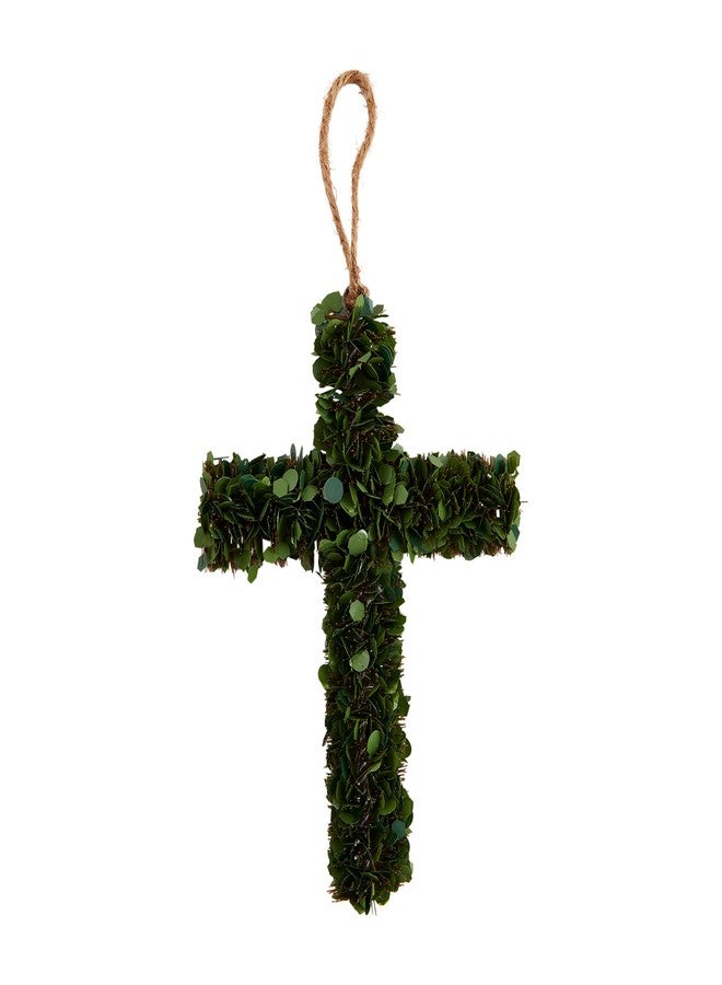 Mud Pie Small Boxwood Cross; 7" X 5 1/2" - Image 1